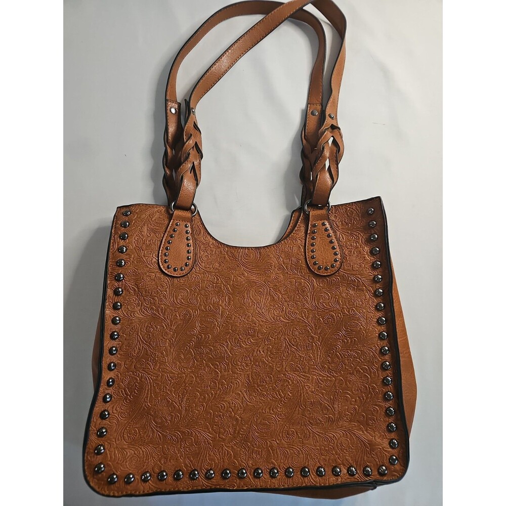 Sam & Hadley Faux Leather Western Studded Floral Handbag